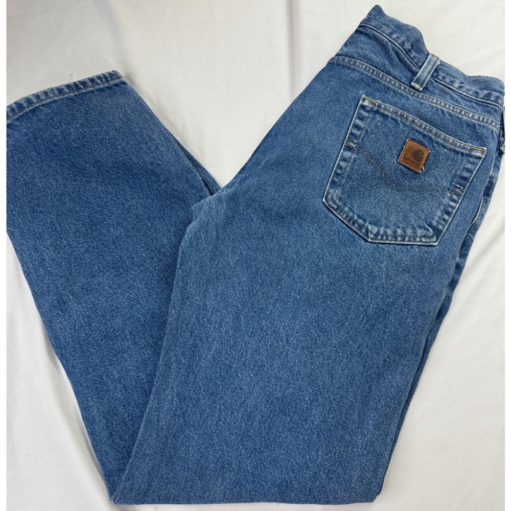 Carhartt B480 DVB Traditional Fit Blue Denim Jeans Mens 36x34 Medium Wash